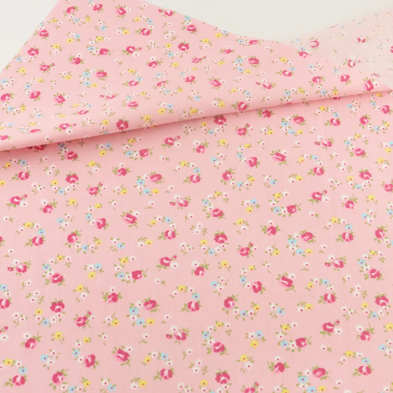 Sewing Cloth Craft Teramila Fabrics Tecido Pink Floral Cotton Fabric Quilting Bedding Decoration Tissue Home Textile Patchwork|patchwork