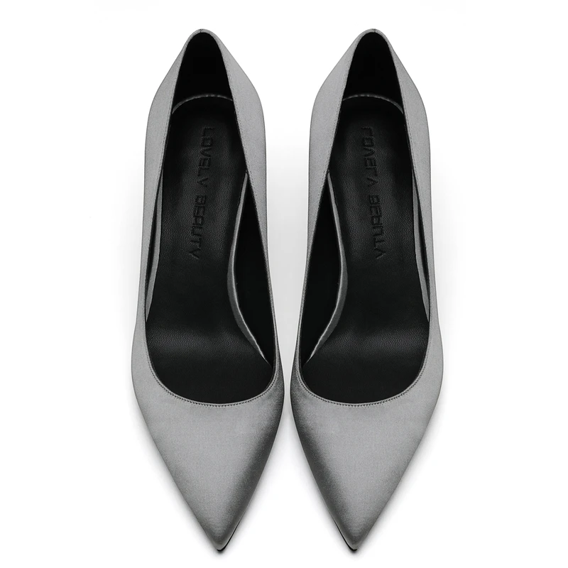 8cm Heel Height Новые женские брендовые туфли-лодочки с острым носком на тонком каблуке; офисные женские шелковые туфли; женские весенние туфли-лодочки для работы; большие размеры 34-40; F0041 - Цвет: 8cm Heel Height