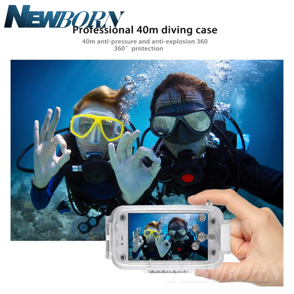 Чехол для iPhone 8 Plus 40 м/130 футов водонепроницаемый чехол подводной камеры