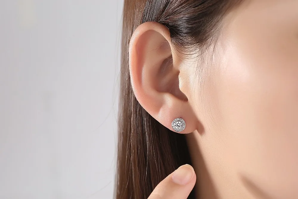 Оптовая продажа ювелирных изделий из стерлингового серебра серьги с ореолом