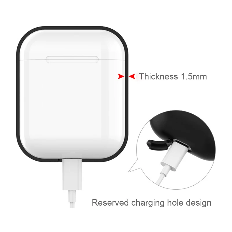 Мягкий силиконовый чехол для Air Pods 2 ударопрочный Apple AirPods Наушники Чехлы защитный