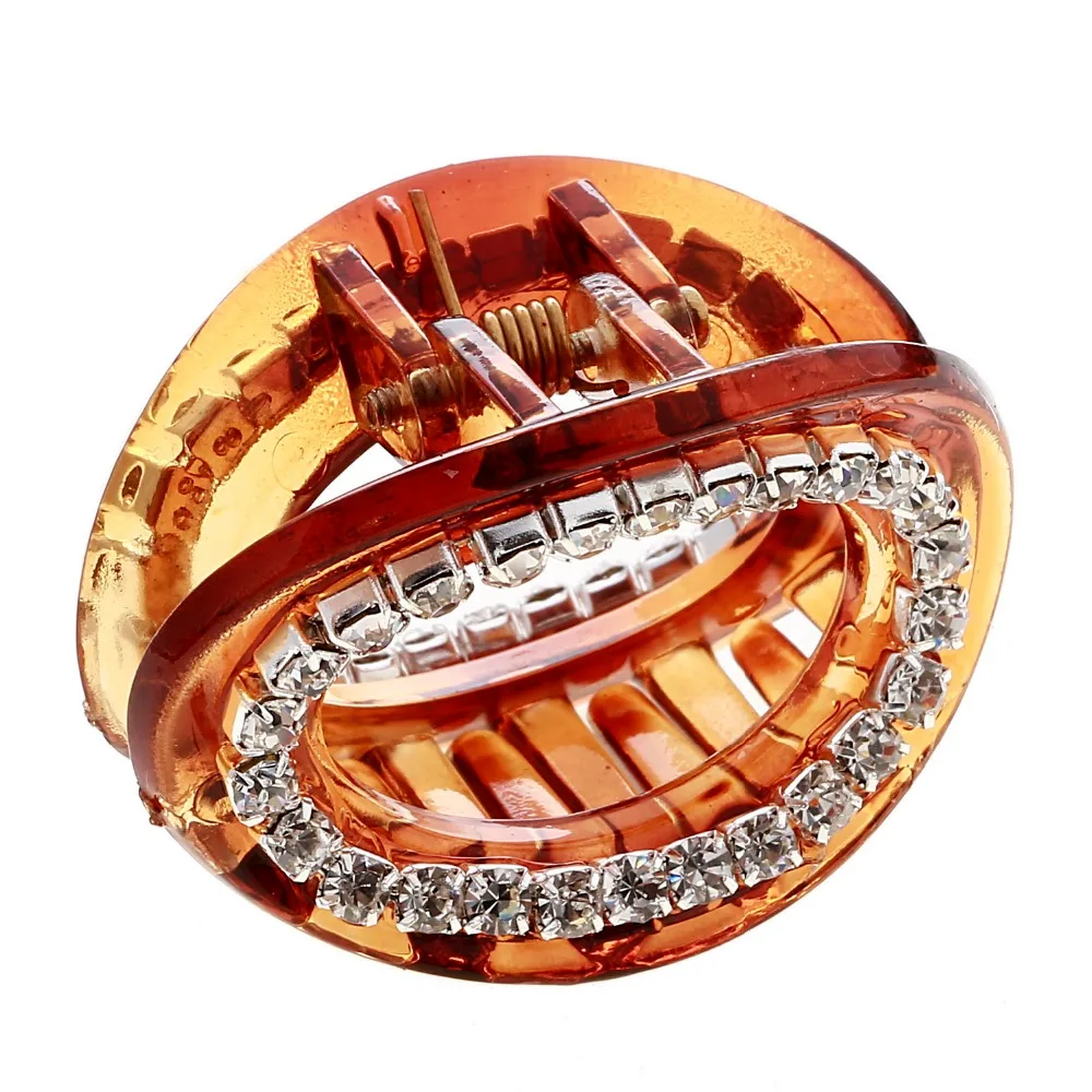 Заколка для волос в ретро стиле акриловая прозрачная форме яйца эластичная краба