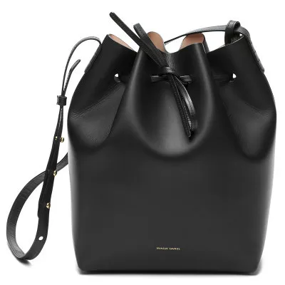 Mini Black Pink Новинка, модные женские сумки-ведро,, Европейский и американский стиль, женская сумка на плечо, коровья кожа, спилок, отправка кошелька WUJ0209 - Цвет: Mini Black Pink