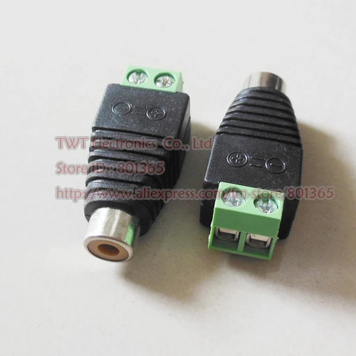 RCA female to CAT5 Клеммная колодка A/V адаптер Cinch разъем для камеры видеонаблюдения 50 шт.
