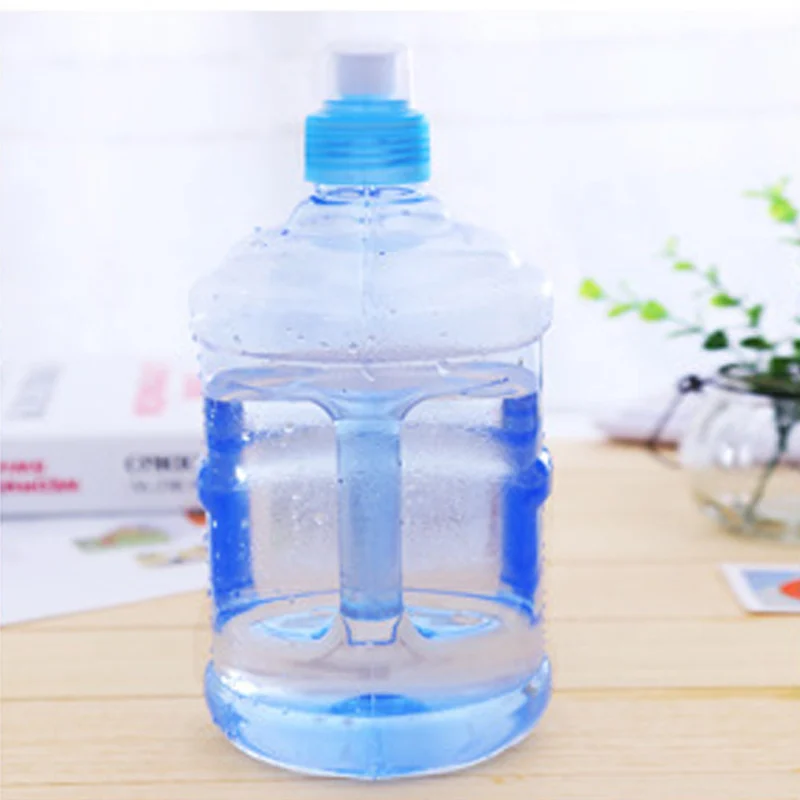 Синий 1 л креативная силиконовая бутылка для воды, Спортивная бутылка для воды, пластиковая бутылка для путешествий, чайник с крышкой - Цвет: Синий