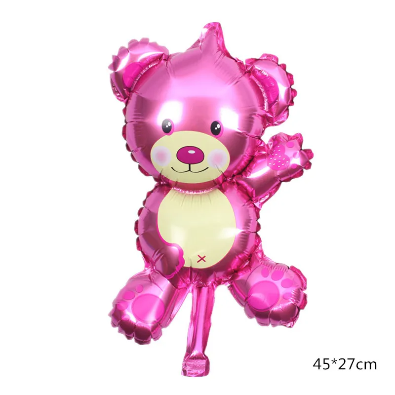 pink bear Детский душ с днем рождения тема вечерние Декор коляска его мальчик/девочка буквы фольги Воздушные шары декоративные надувные воздушные шары - Цвет: pink bear