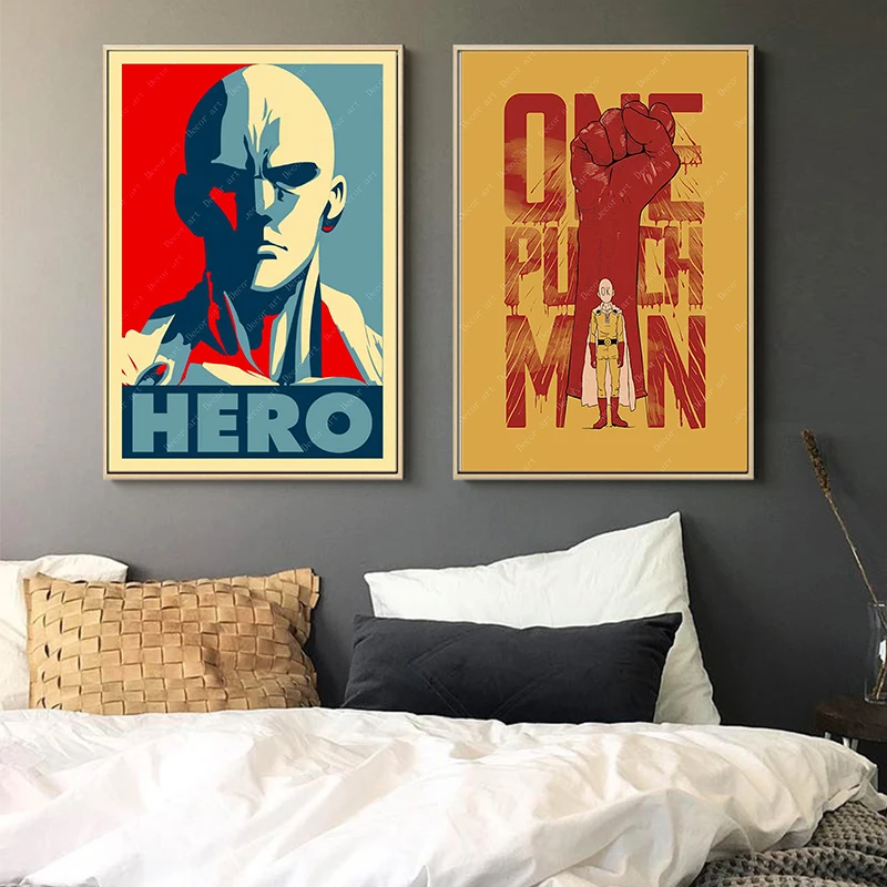 Мультфильм ONE PUNCH MAN японское аниме детская комната крутые холщовые картины