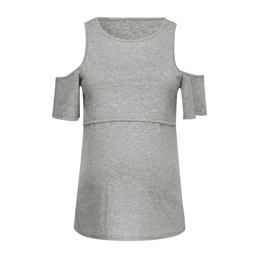 Maternity Top Mom Nursing Solid Tees Straps T-shirt Pregnancy Breastfeeding Tops Clothes | Мать и ребенок