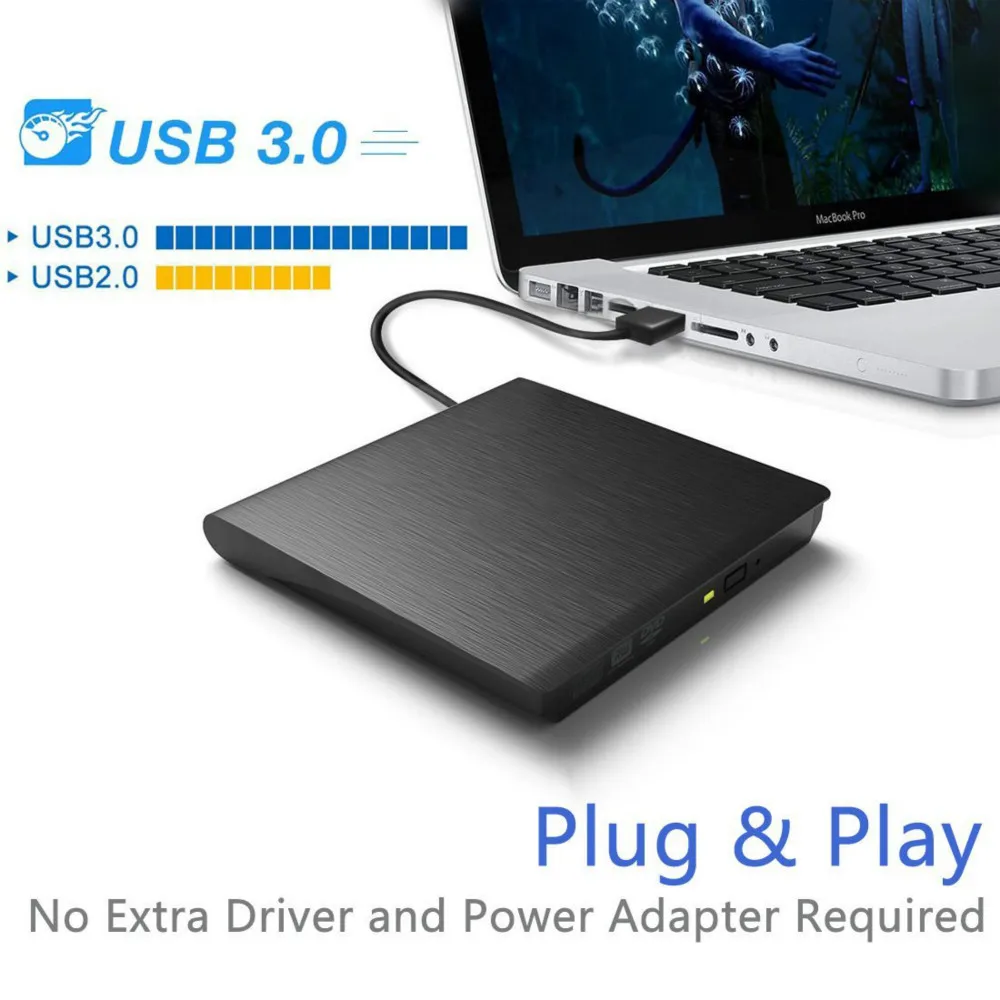 USB 3 0 Портативный внешний DVD CD +/-RW Writer/Burner/Rewriter ROM диск для Mac OS/Win7/Win8/Win10/Vista PC