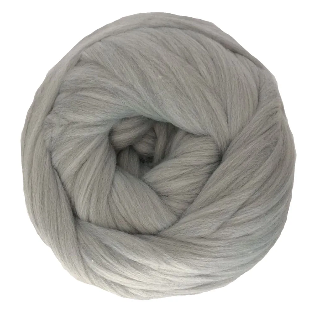 light grey Новое массивное вязаное одеяло, пряжа, супер мягкая, объемная, ровинг, шерсть мериноса, пряжа, альтернатива, одеяло, шарф, свитер, ручная вязка, пряжа 250 г - Цвет: light grey