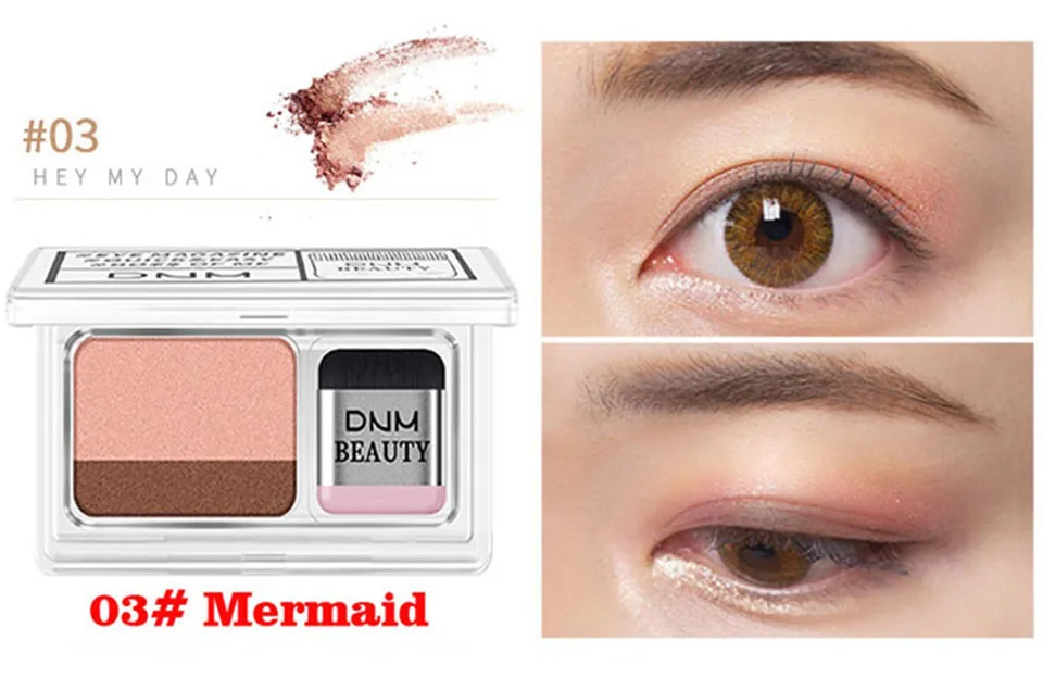 Lazy Eye shadow Palette корейский стиль Косметика матовое мерцание два цвета Тени для век штамп Палитра с кистью ню макияж набор