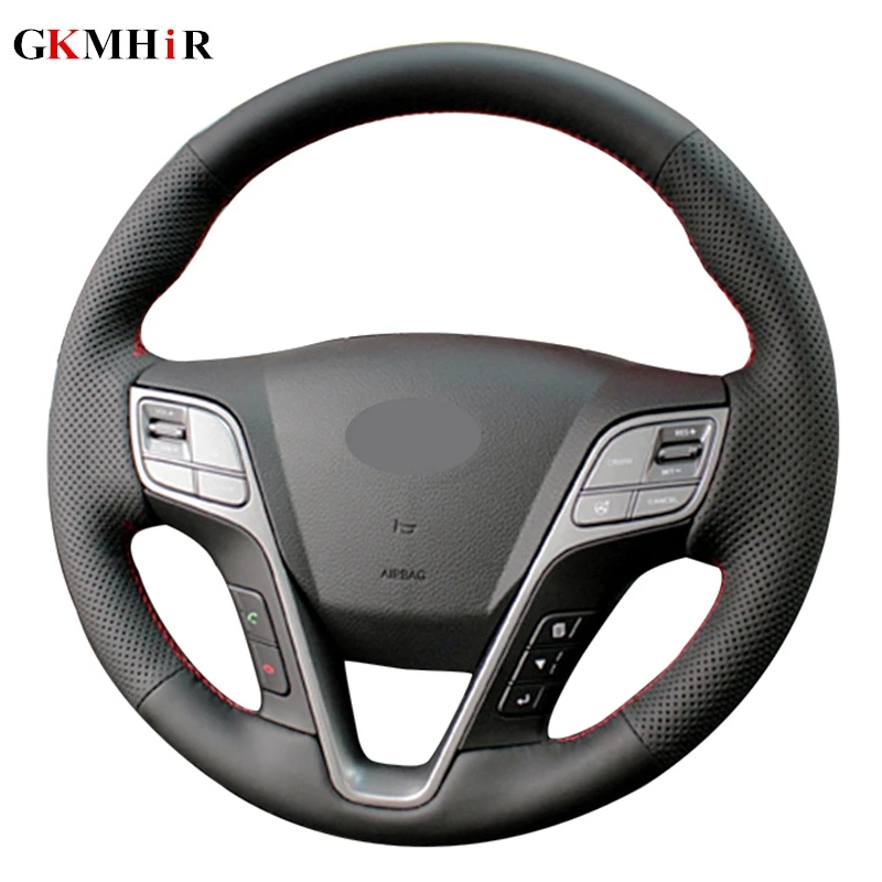 Чехол для руля из искусственной кожи сшитый вручную Hyundai Santa Fe 2013 Grand ix45 аксессуары
