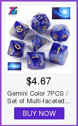 T& G креативная Вселенная Galaxy Dice набор D4-D20 с загадочным Королевский синий микс черный, блестящая пудра ForTRPG, DND настольная игра