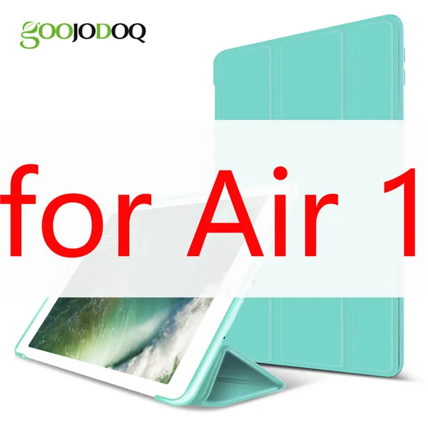 Mint 1 Для iPad Air Чехол Air 2 Air 1 Funda силиконовый мягкий задний Тонкий чехол из искусственной кожи для Apple iPad Air 1 2 5 6 Чехол TriFold Stand Smart Cover - Цвет: Mint 1