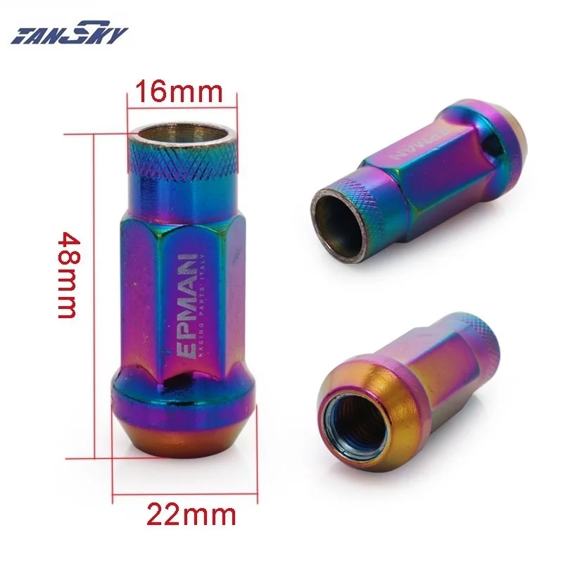 Гоночные гайки 48 мм стальные открытые Расширенные для колес набор 20 шт 12X1.25/12X1.5