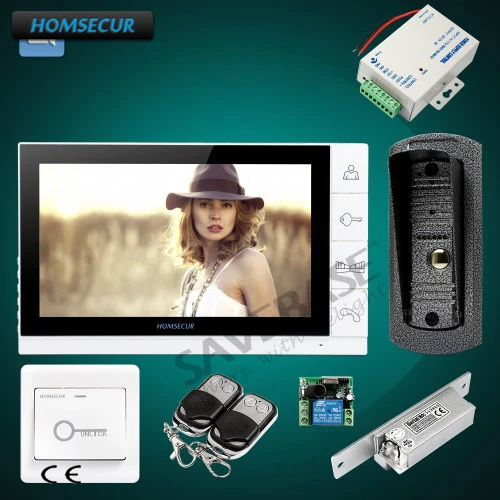 HOMSECUR Hand free 9 &quotпроводной видео умный дверной звонок с электрическим ударным