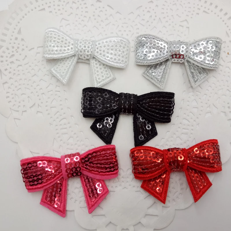 20 шт./лот разноцветные банты с блестками бутик аппликацией без зажима аксессуары