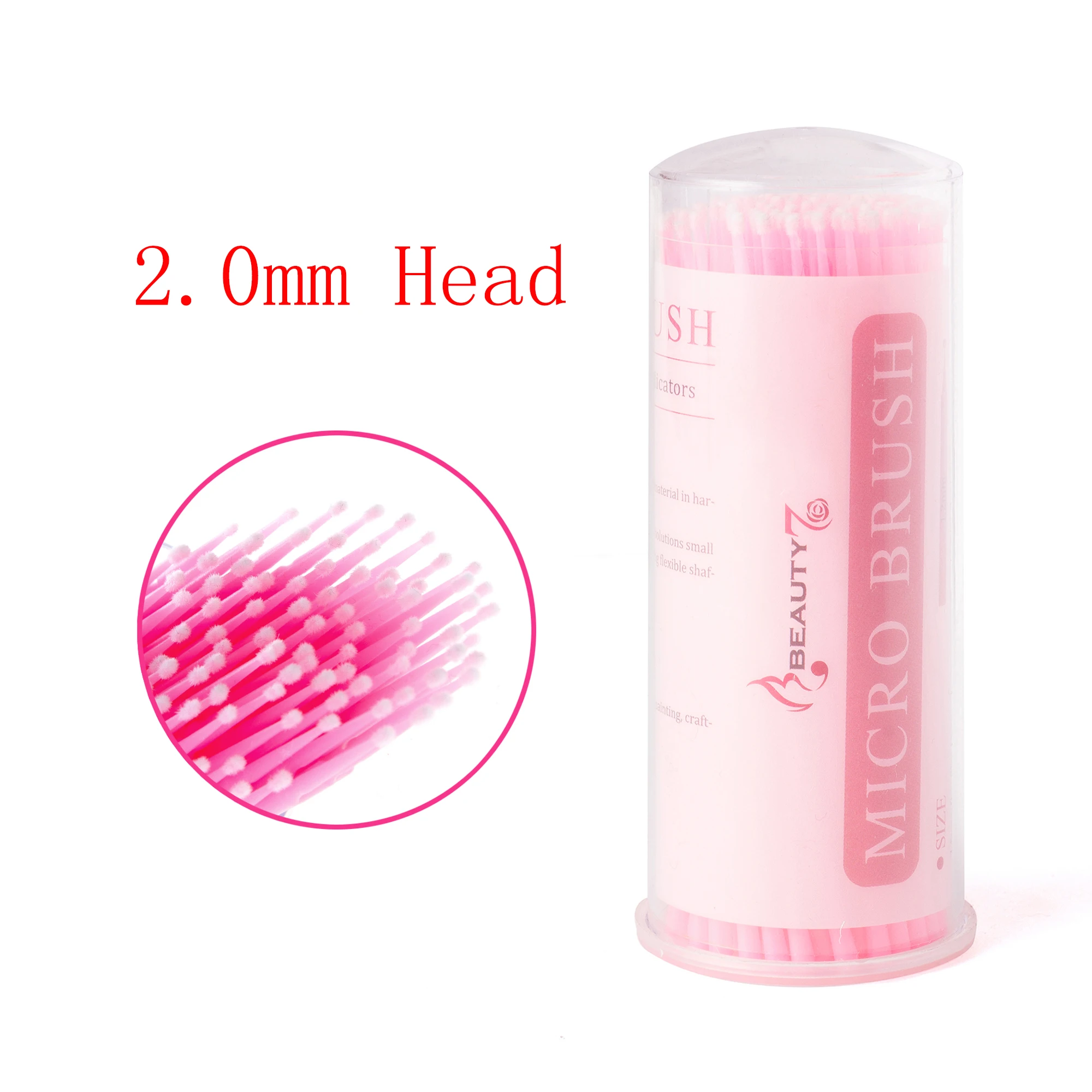 

BEAUTY7 100Pcs/Pack 2.0mm Disposable Swab Micro Brush Eyelashes Extensions Mascara Wands Applicator Removing Tools Eyebrow Brush