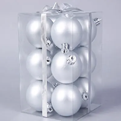 8cm White 12Pcs 3-28 см, серебристый матовый Рождественский шар, высокое качество, дерево, для дома, год, снеговик, декоративные, вечерние, креативные, подвесные принадлежности - Цвет: 8cm White 12Pcs