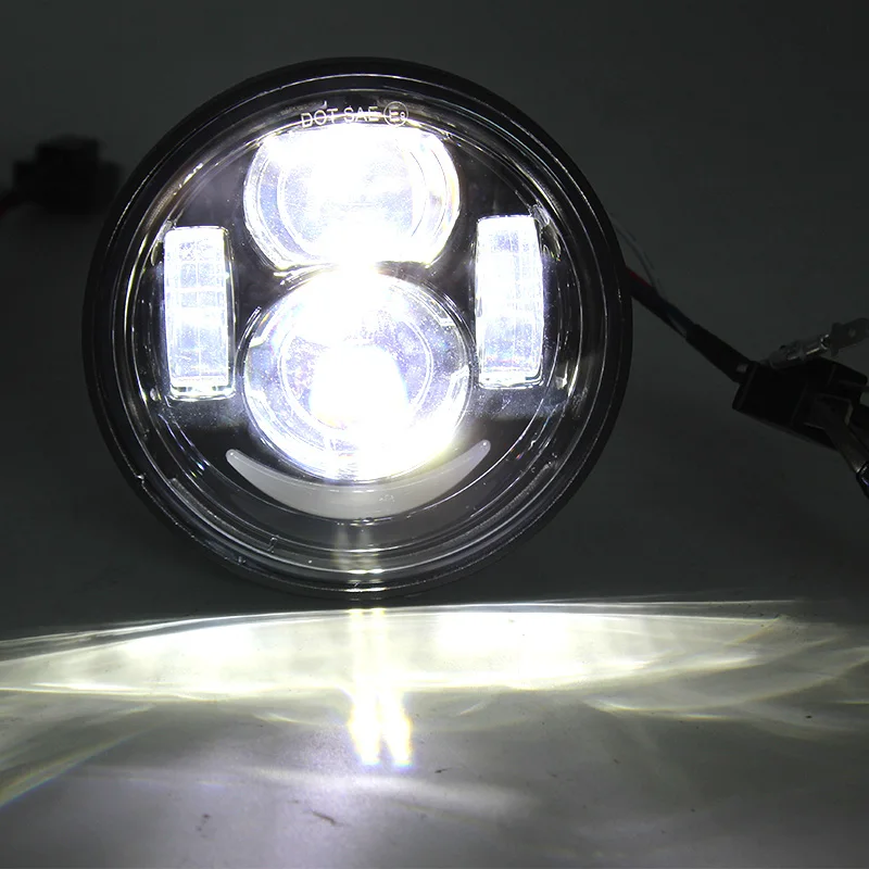 Новые 4 65 дюймовые мотоциклетные двойные светодиодные фары с DRL halo для Fat Bob FXDF