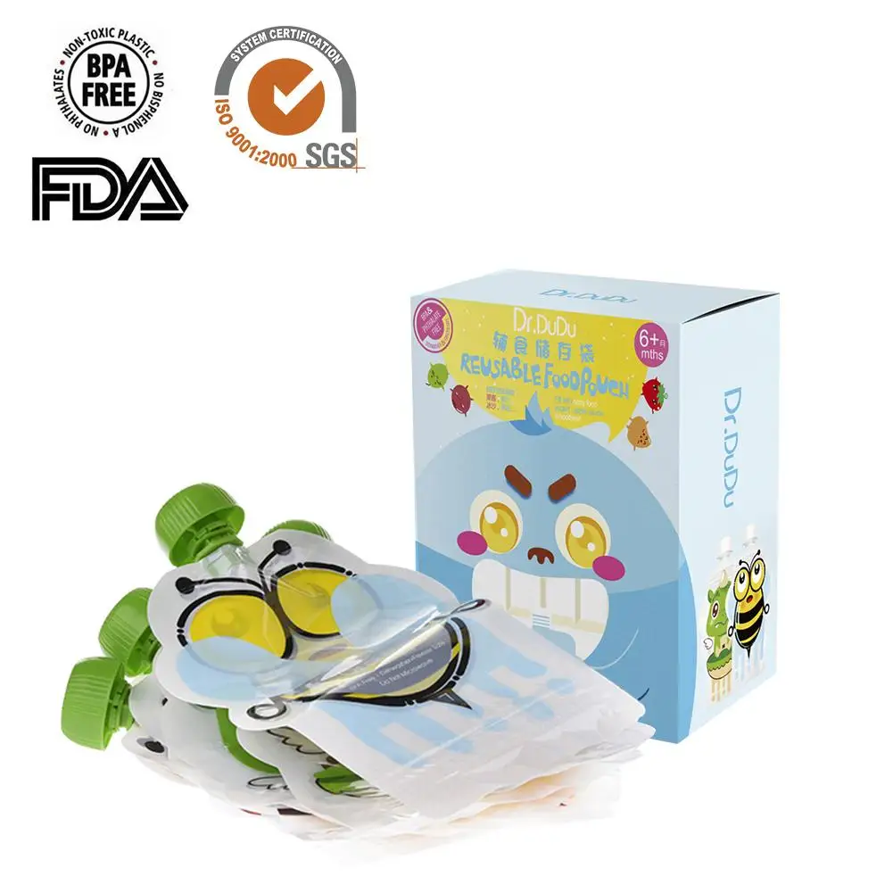 8 шт BPA-Free многоразовый мультяшный принт герметичный дополнительный мешок для еды