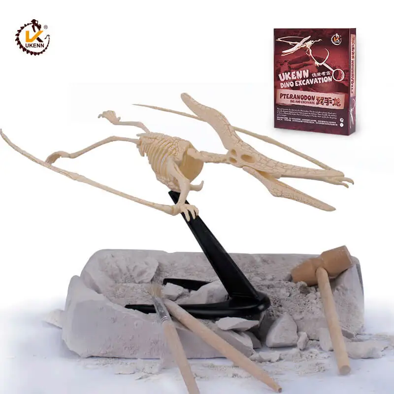 Pterosaur UKEN скелеты динозавров копать It Out Наборы игрушки в виде ископаемых животных 3D головоломки археологических игрушки т-Рекс Динозавр - Цвет: Pterosaur