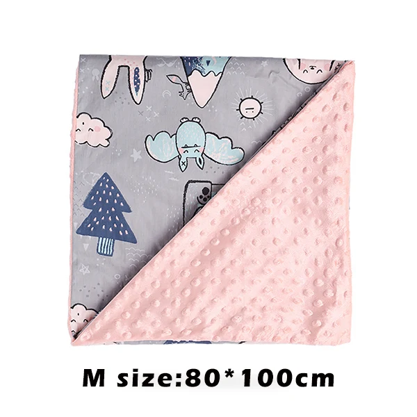 a 80X100CM Newborn Baby Blanket Infant Bebe Polar Dot Swaddle Wrap Envelope Blankets For Kids Baby Cartoon Blankets Bedding - Цвет: a 80X100CM