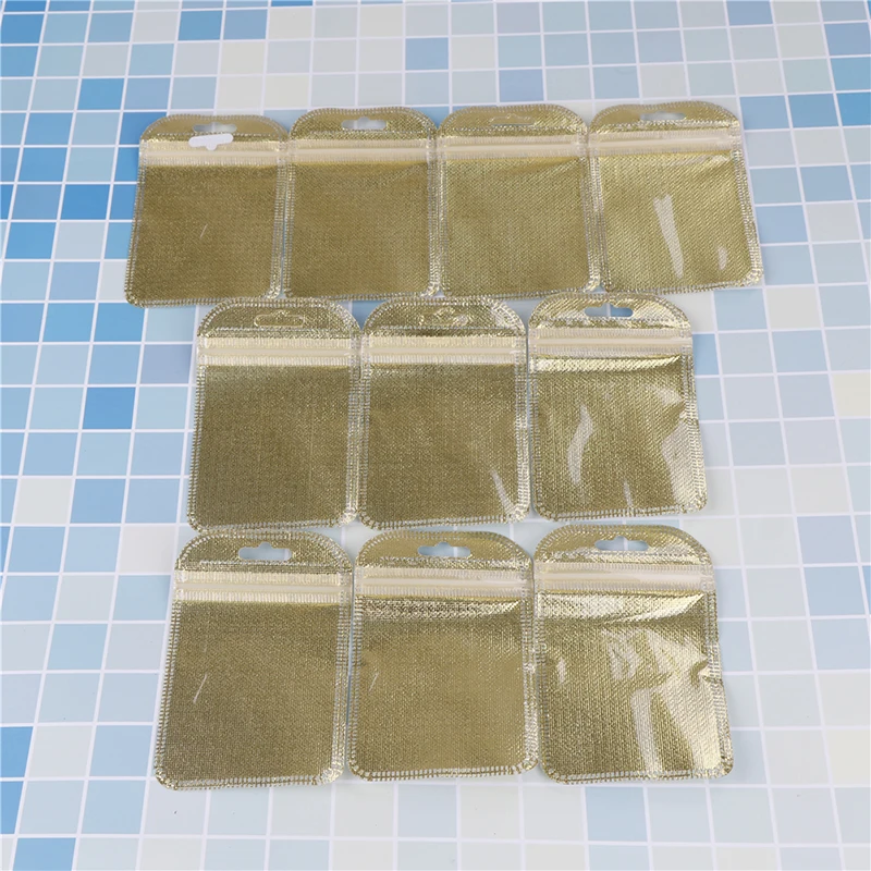 10 шт Золотой инкрустационный пакет из алюминиевой фольги прозрачный пластиковый
