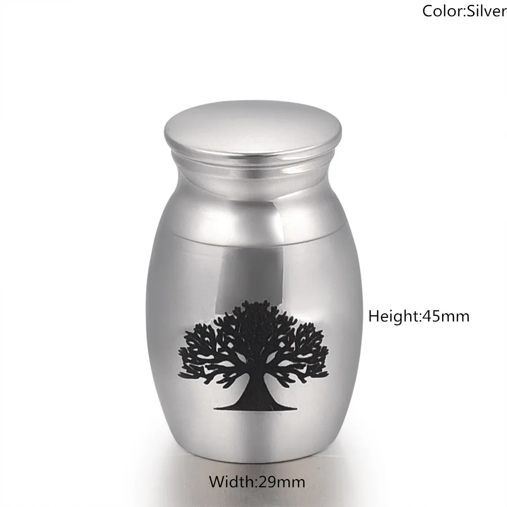 

IJU020 High Quality 45mm*29mm Stainless Steel Mini Keepsake For Ashes "Tree,Bird,Paw" Engraved Cremation Urns