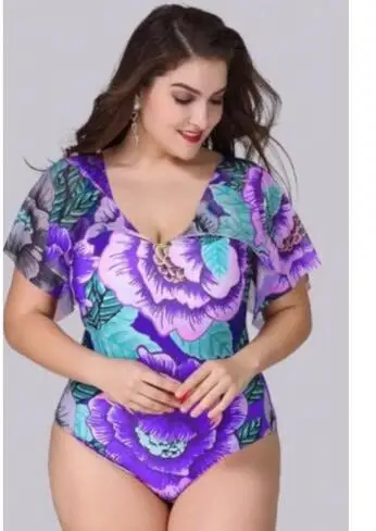swimsuit 2 Женские купальные костюмы большого размера, купальные костюмы большого размера, новинка, сексуальное купальное платье с принтом размера плюс, Цельный купальник 3XL/4XL/5XL - Цвет: swimsuit 2