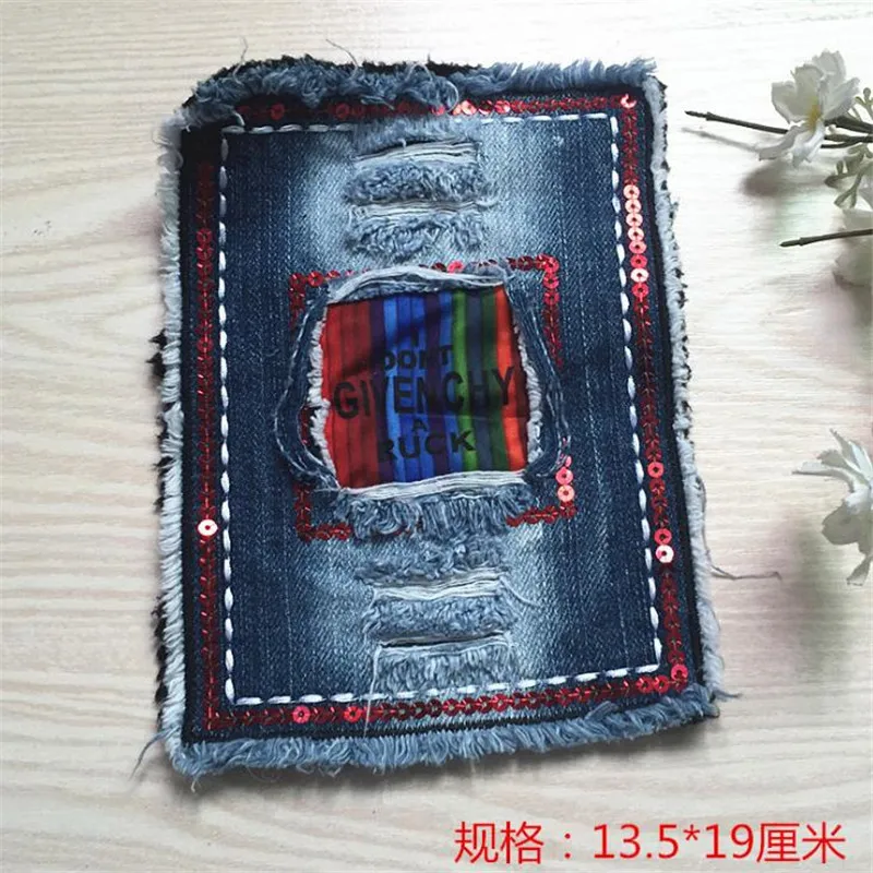 Одежда для женщин и мальчиков с вышивкой джинсы 19 см цветные железными