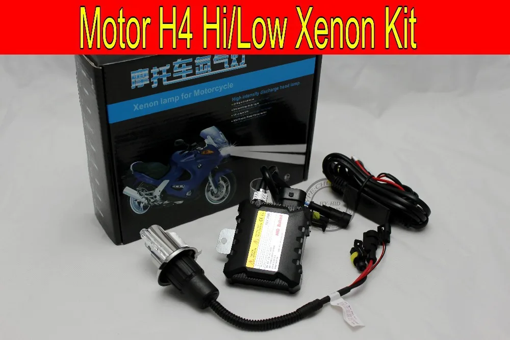 Горячая Распродажа 35W H4 Hi/Low Bi Xenon Мотоцикл HID Xenon комплект, 3000 K, 4300 K, 6000 K, 8000 K, 10000 K, HID конверсионный комплект