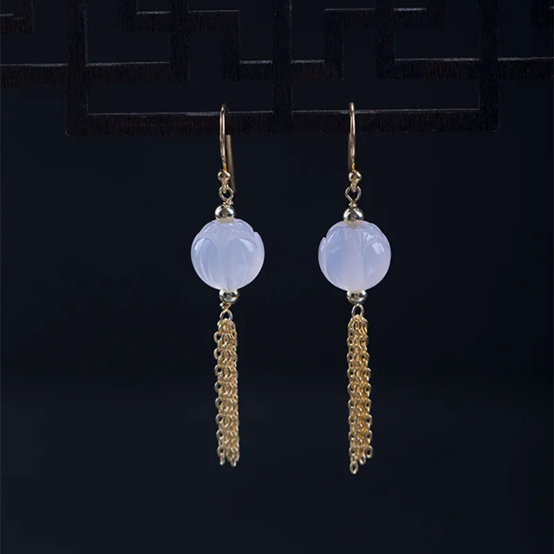 Серьги-кисточки из серебра 100% пробы с экзотической цепочкой | Украшения и