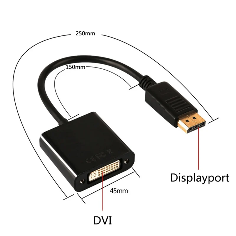 SZ-WXDZ Дисплей порт к DVI Кабель dp dvi адаптер папа женскому дисплейному порту