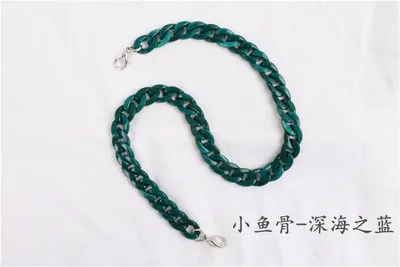 10 60-120 см DIY модные красочные съемные Акриловые Ручки цепи рыбья кость пластиковый ремень сумки через плечо аксессуары для женщин - Окраска металла: 10