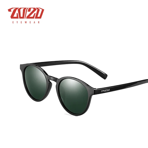 C01 Black G15 20/20 Дизайн Классические Поляризованные Солнцезащитные Очки Мужчины Вождение Круглые Солнцезащитные Очки Унисекс Старинные Оттенки Очки для Женщин PL324 - Цвет линз: C01 Black G15