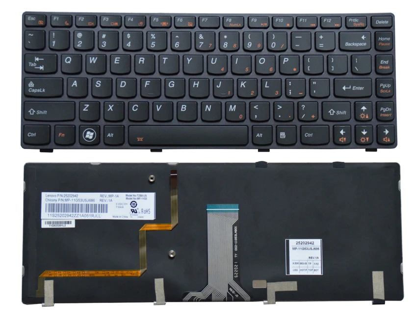 

New Keyboard for Lenovo Y480 Y480A Y480N Y480P Y485 Y485P Y480M US English Keyboard Backlight