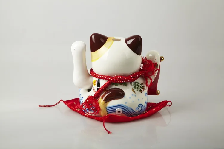 9-дюймовый рукой Lucky Cat Фортуна Cat счетчик Дисплей