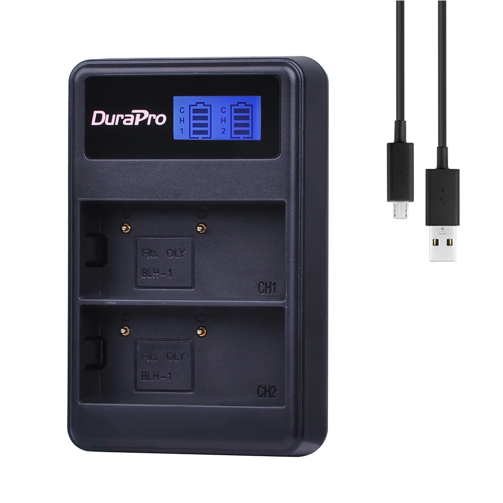 Durapro 1 шт. BLH-1 BLH1 BLH 1 ЖК двойное зарядное устройство для Olympus BLH-1 BLH1 BLH 1 E-M1 Mark II EM1-2 EM1 Mark камера