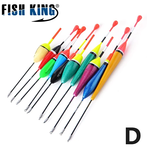 FISH KING 10 шт./лот, разноцветные поплавок для подледной рыбалки, набор буй, Boia, поплавки для ловли карпа, рыболовные снасти, аксессуары - Цвет: P-004