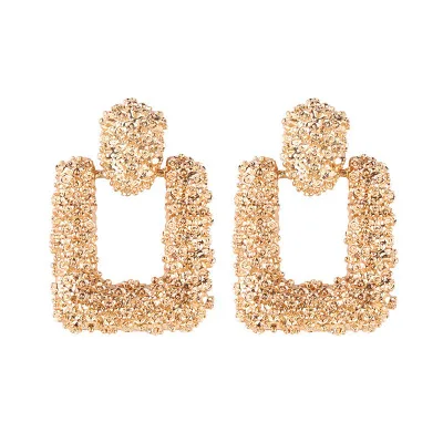 rose goldCE0574 Индивидуальность модные Эффектные серьги большие геометрические серьги женские Висячие серьги в форме капли современные ювелирные изделия - Окраска металла: rose goldCE0574