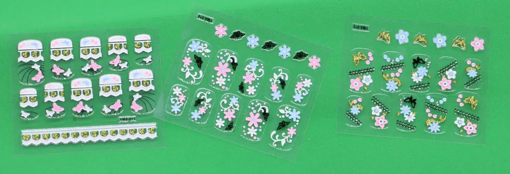 30 листов белое стикеры 3D на ногти Nail Art ожерелье Ювелирное Украшение клей для