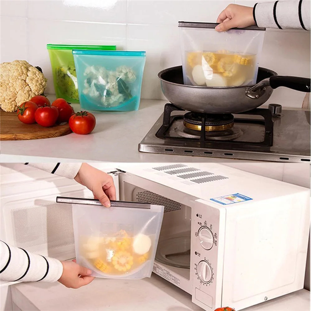 Многоразовая сумка для хранения пищевых продуктов 4 упаковки безопасный