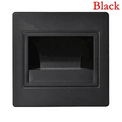 Black 10 шт./партия Встраиваемый светодиодный светильник для лестниц 110-220 В светодиодный настенный светильник освещение в шаговой лампе лестничные фонари теплый белый/холодный белый+ 86 коробка - Цвет абажура: Black