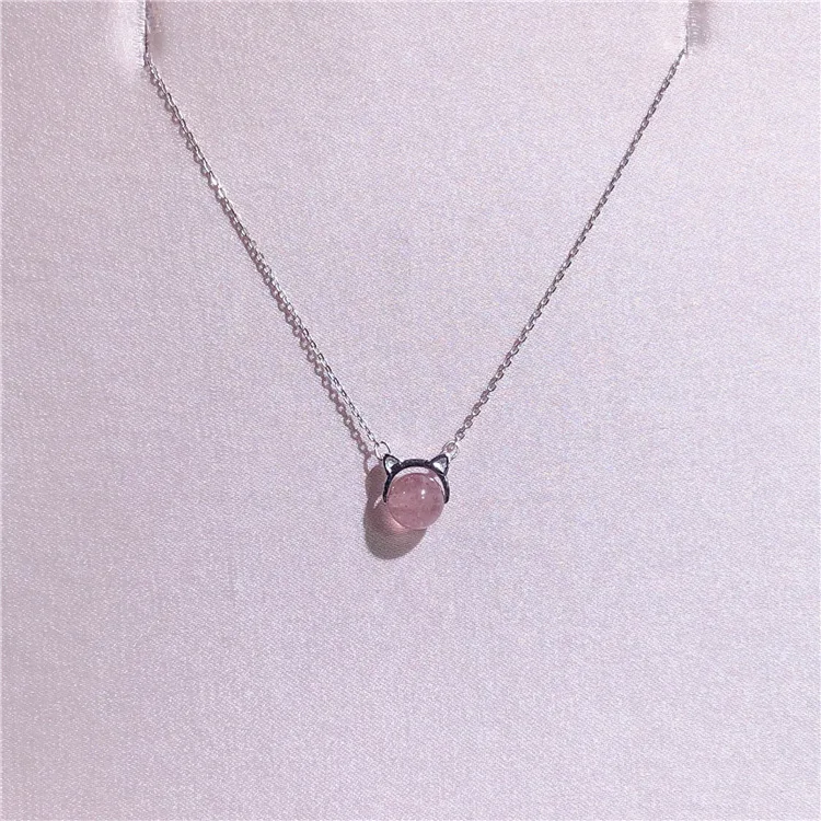 

Fashion Designer Cute Cat Pendant Pure 925 Sterling Silver Women Collar Necklace All Matching Women Bijoux Romantic Gift