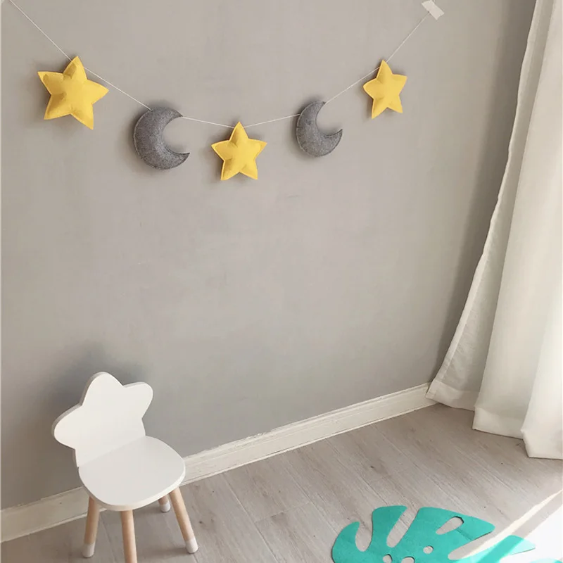 1 5 м ткань войлочная Звезда Луна баннер с днем рождения украшение для детской
