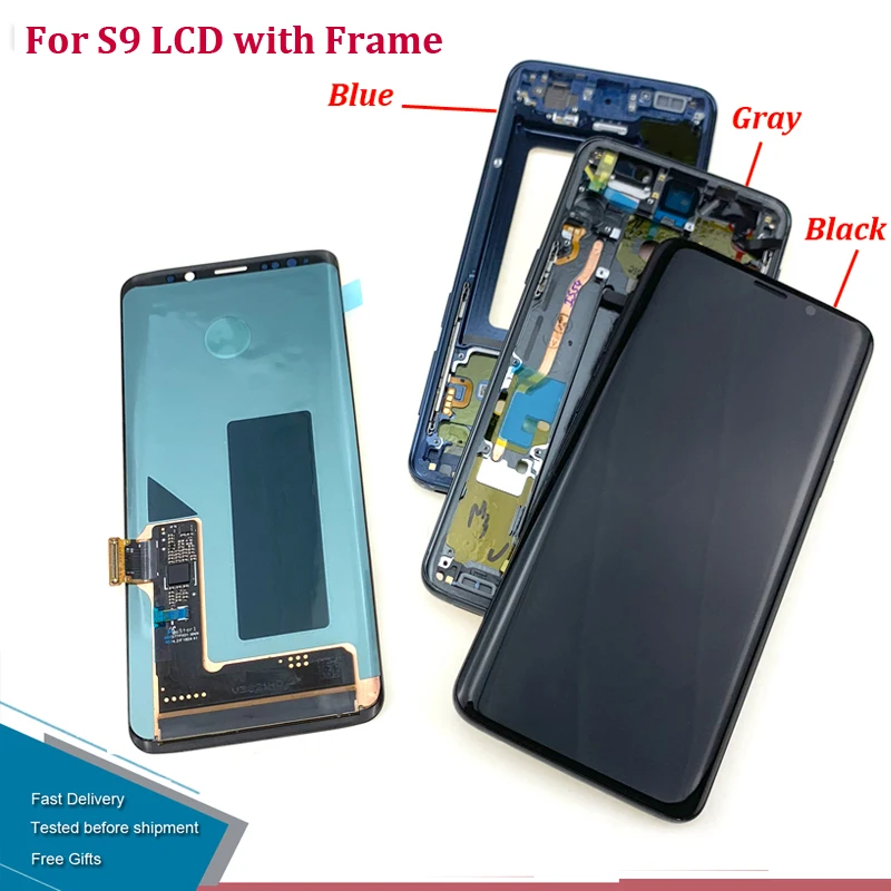 100% тестирование ЖК дисплей s для samsung Galaxy S9 G960 G9600 G960F с рамкой Экран дисплея