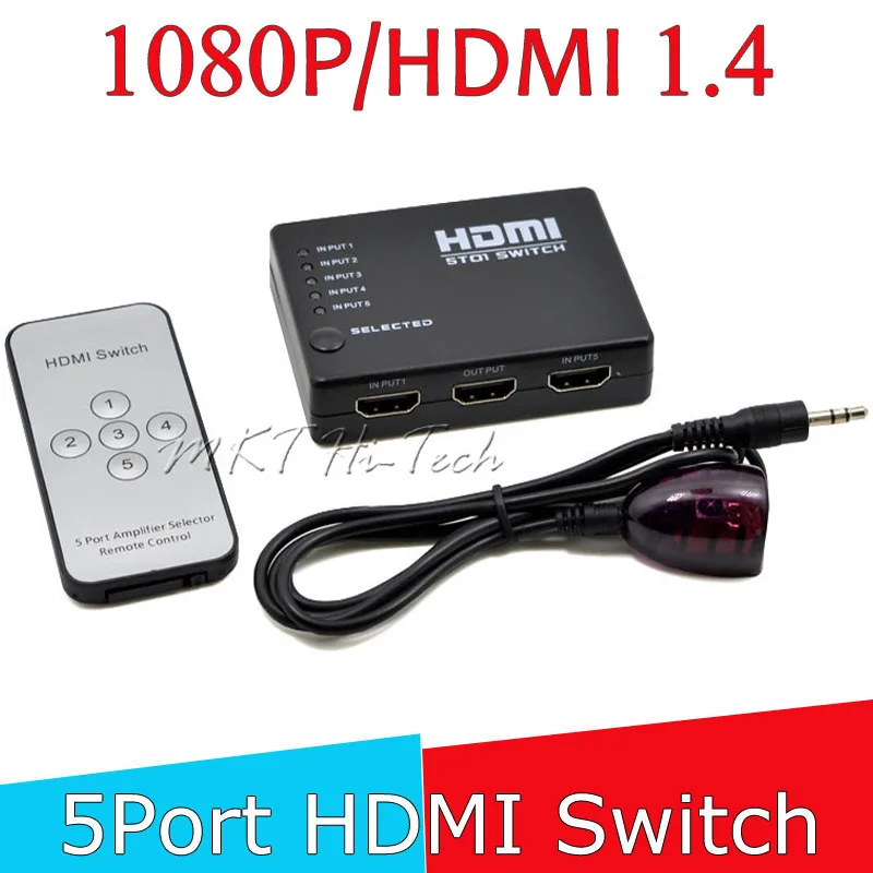 CHIPAL 5 Порты и разъёмы V1.4 для HDMI переключатель с пультом дистанционного управления