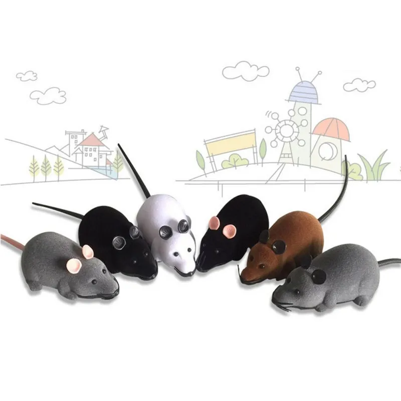 Милая игрушка для кошек, беспроводная радиоуправляемая крыса, мыши, пульт дистанционного управления, котенок, собака, электрическая Интерактивная ложная мышь, интеллектуальная тренировка, плюшевая крыса