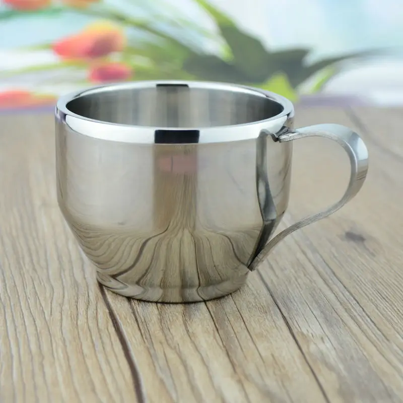 Кружка кофейная из нержавеющей стали с двойными стенками 120 мл|Кружки| |